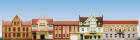 42502 Auhagen Low relief background buildings. Set of 5 house facades (paper model)